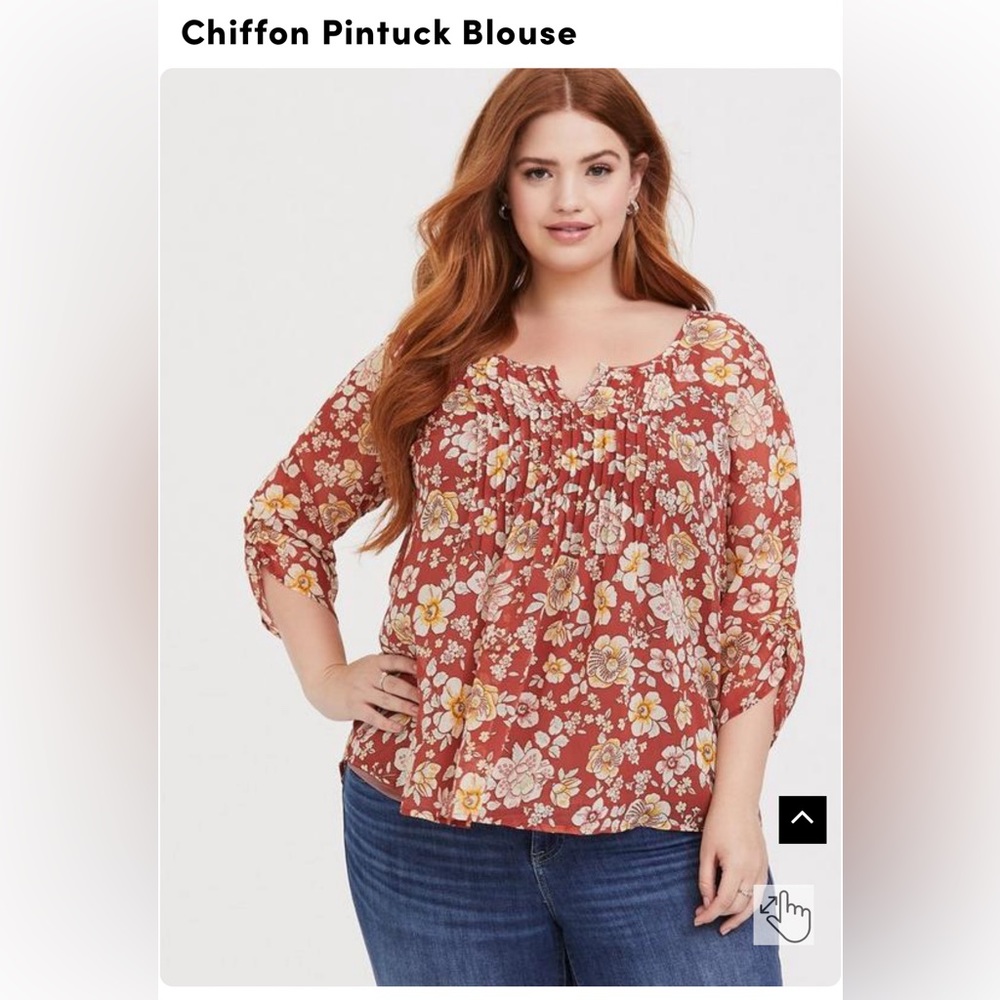 Torrid chiffon pintuck blouse